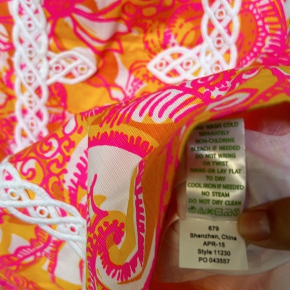 Lilly Pulitzer Tansy Dress strapless Barbie pink, yellow, white women’s size 6 - Picture 7 of 12